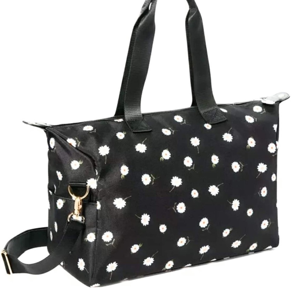 Alice + Olivia Black Floral Tote Bag